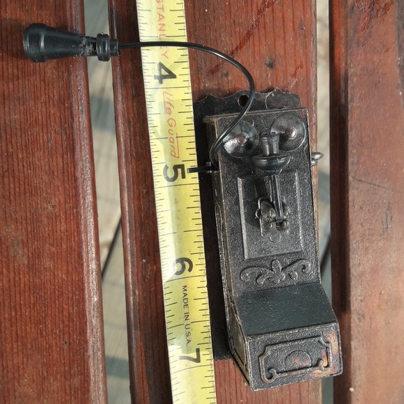 Mini Dollhouse Accessory Cast Iron Pencil Sharpener RARE Vintage Phone Telephone - Picture 6 of 10